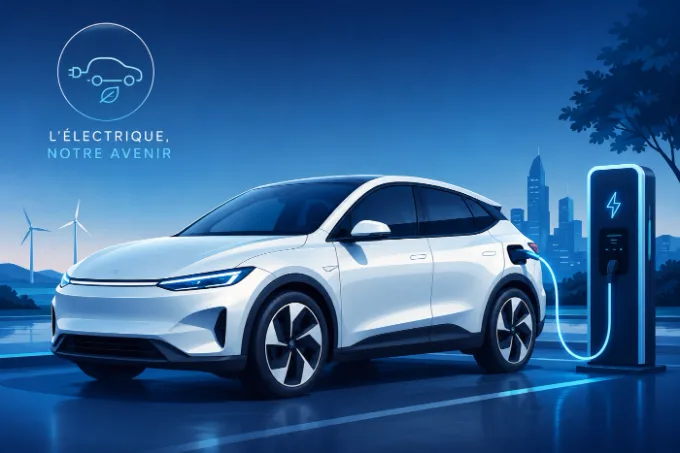 Véhicule électrique en recharge